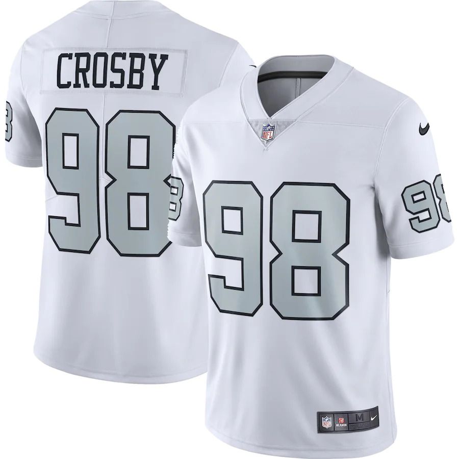 Men Las Vegas Raiders 98 Maxx Crosby Nike White Alternate Vapor Limited NFL Jersey